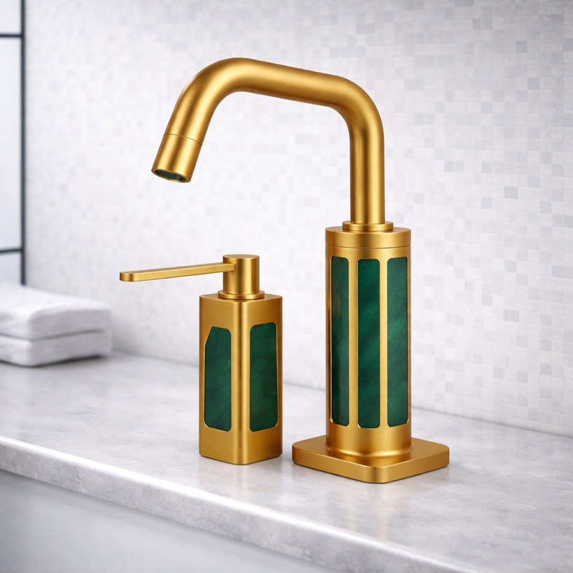 Maintenance access view of a touchless faucet power system in a commercial facility