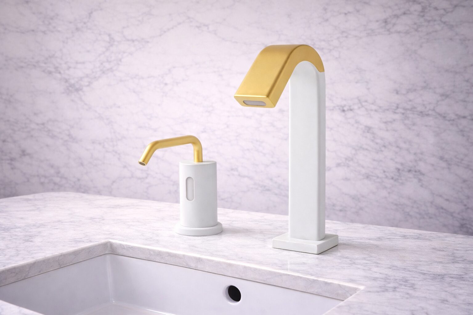 Touchless commercial bathroom faucet with modern durable finish